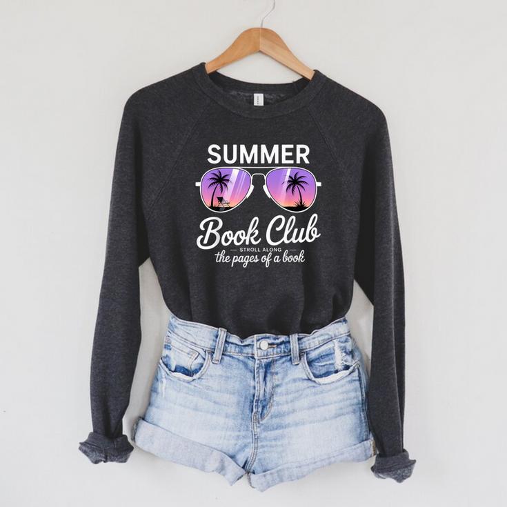 Summer Retro Book Club Beach Vacation Raglan Sleeve Sweatshirt