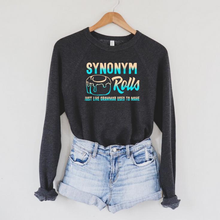 Synonym Rolls Grammar Teacher Literature Book Vocabulary For Men Women Kids Raglan Sleeve Sweatshirt Synonym Rolls Grammar Teacher Literature Book Vocabulary For Men Women Kids Raglan Sleeve Sweatshirt