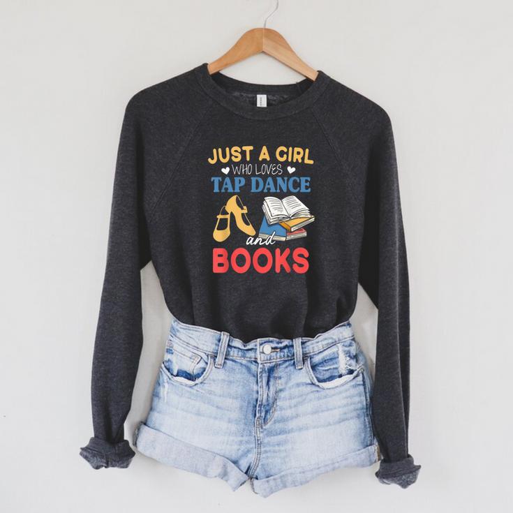 Tap Dancer Girl Who Loves Tap Dance & Books Raglan Sleeve Sweatshirt