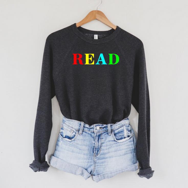 Teacher Reading Read In Color Book Raglan Sleeve Sweatshirt Teacher Reading Read In Color Book Raglan Sleeve Sweatshirt