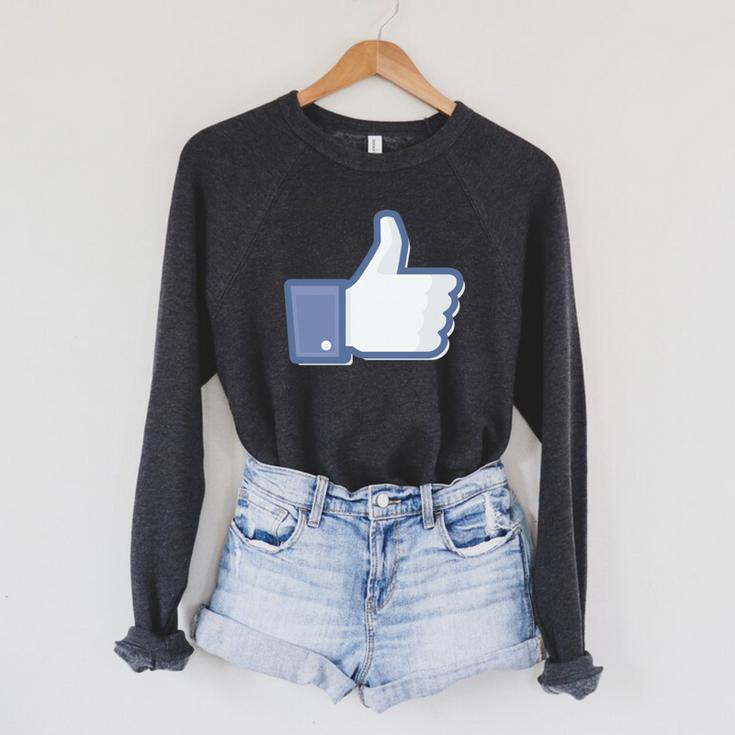 Thumbs Up Like Face Book Icon Raglan Sleeve Sweatshirt