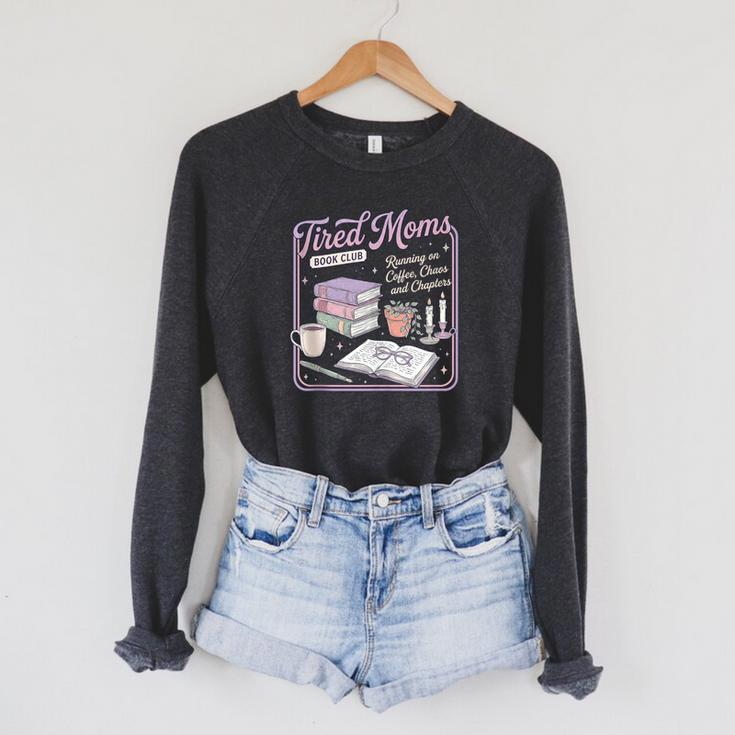 Tired Moms Book-Club Coffee Chaos Chapters Mom Raglan Sleeve Sweatshirt Tired Moms Book-Club Coffee Chaos Chapters Mom Raglan Sleeve Sweatshirt