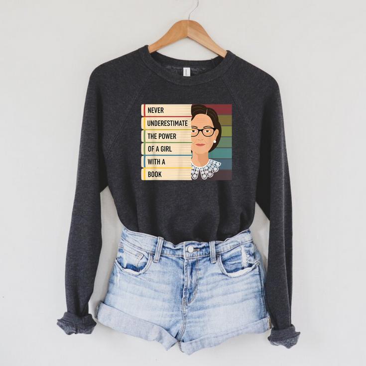 Never Underestimate The Power Of A Girl With A Book Feminist Raglan Sleeve Sweatshirt Never Underestimate The Power Of A Girl With A Book Feminist Raglan Sleeve Sweatshirt