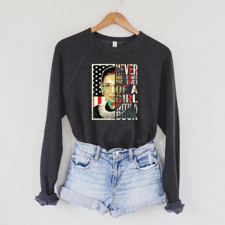 Never Underestimate The Power Of A Girl With A Book T-Shirt Raglan Sleeve Sweatshirt