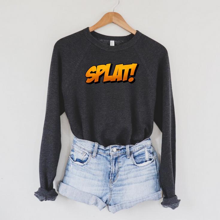 Vintage Comic Book Collector Reader Sound Effect Splat Raglan Sleeve Sweatshirt