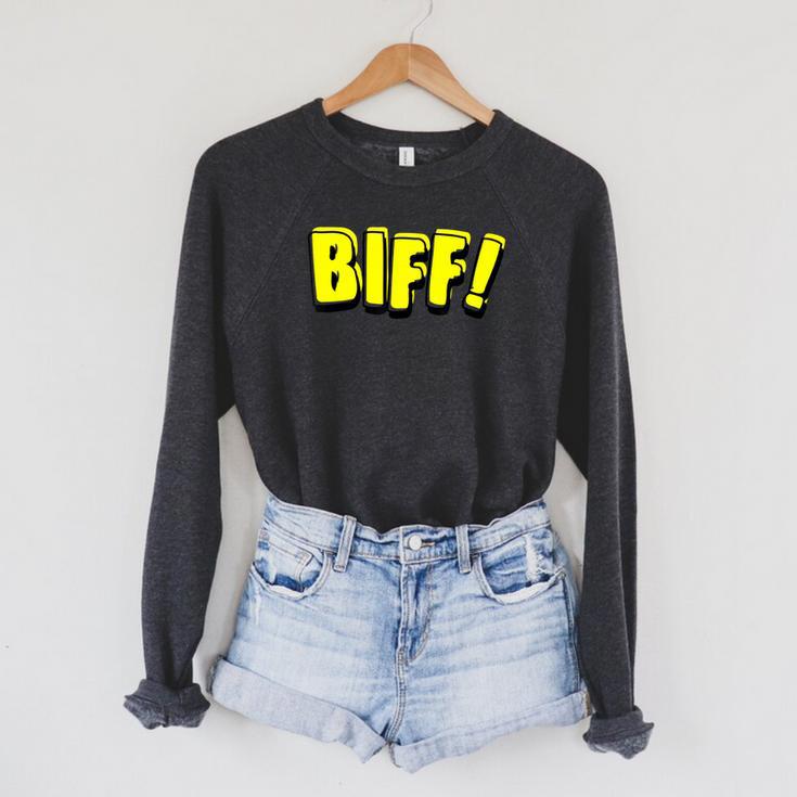 Vintage Comic Book Style Sound Effect Biff Raglan Sleeve Sweatshirt