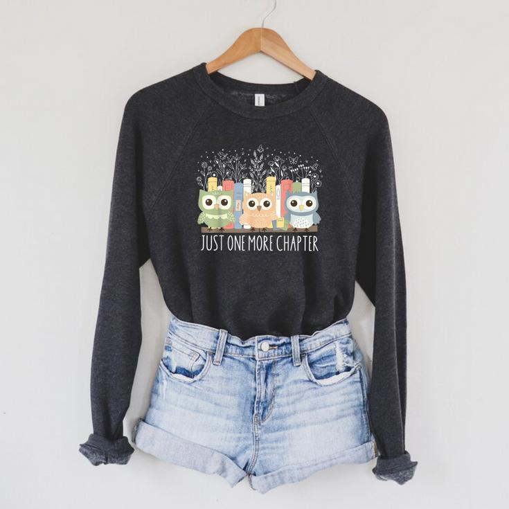 Wildflower Just One More Chapter Owl Book Lover Reader Raglan Sleeve Sweatshirt Wildflower Just One More Chapter Owl Book Lover Reader Raglan Sleeve Sweatshirt