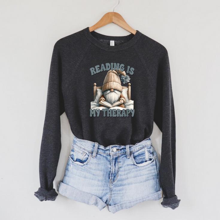 Women's Book Reader Accessories For Teacher Reading Is My Therapy Raglan Sleeve Sweatshirt