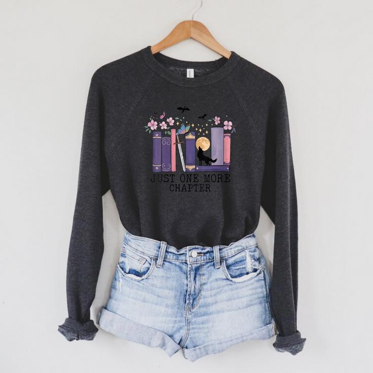 Women's Just One More Chapter Romantasy Book Dragon Bookworm Bookish Raglan Sleeve Sweatshirt Women's Just One More Chapter Romantasy Book Dragon Bookworm Bookish Raglan Sleeve Sweatshirt