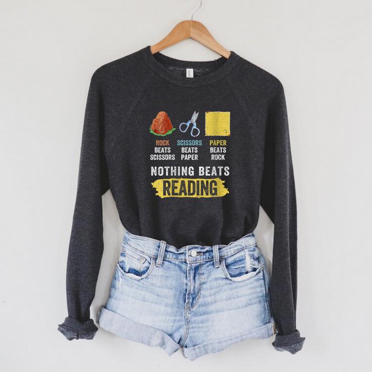 Women's Nothing Beats Reading Book Librarian Across America Kids Raglan Sleeve Sweatshirt