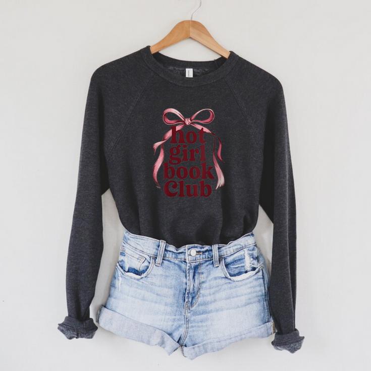 Women's Reading Read Books Reader Nerd Hot Girl Book Club Raglan Sleeve Sweatshirt