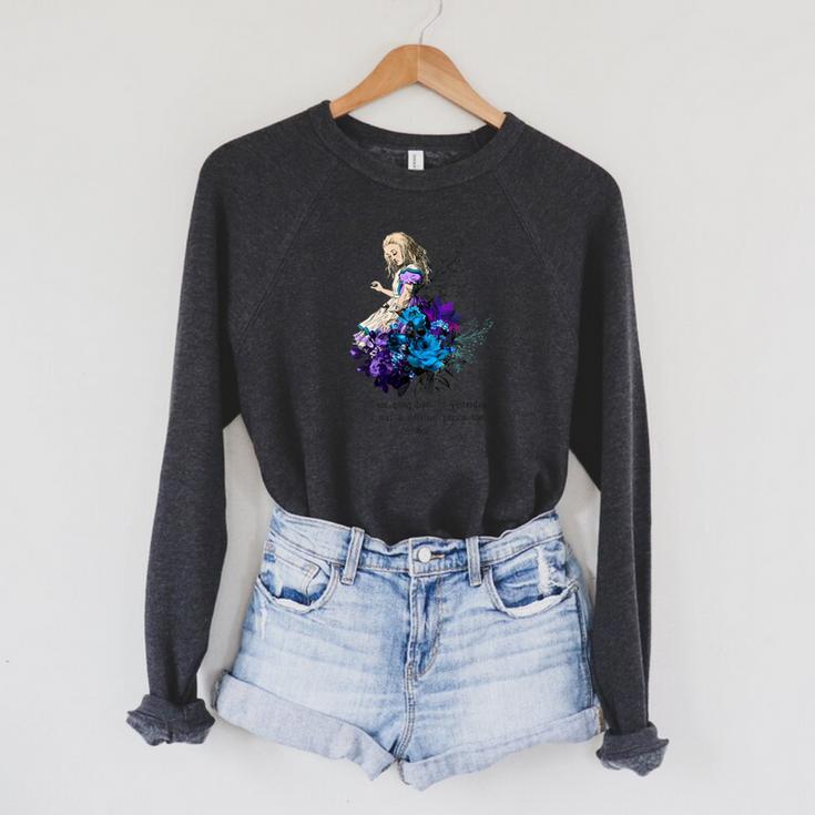 Women's Vintage Book Quote It’s No Use Going Back To Yesterday Raglan Sleeve Sweatshirt