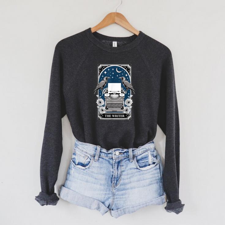 The Writer Typewriter Crow Writing Journalist Book Writer Raglan Sleeve Sweatshirt