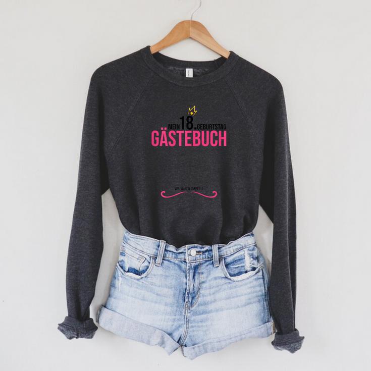 18th Birthday Girl 18 Years Party Guest Book Raglan Sleeve Sweatshirt