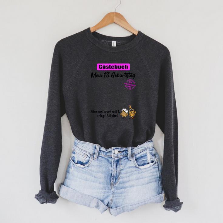 18th Birthday Guest Book 18 Years Girl Woman Raglan Sleeve Sweatshirt