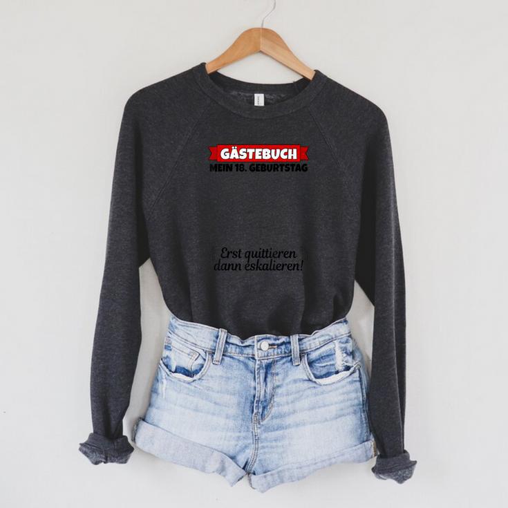 18th Birthday Guest Book Boy 18th Birthday Woman Raglan Sleeve Sweatshirt