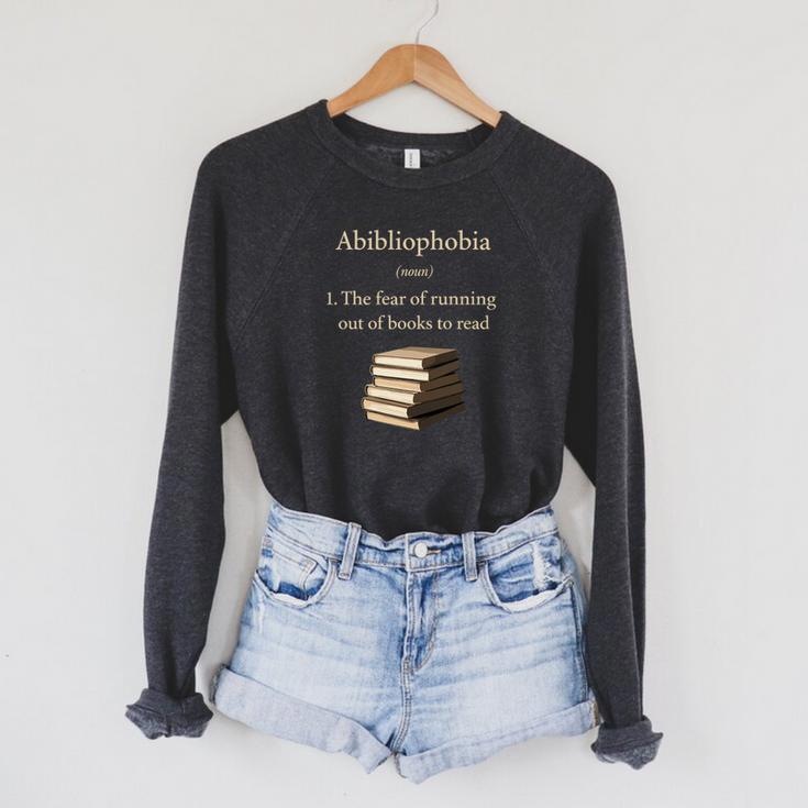 Abibliophobia Definition Book Lover Premium Tri-Blend Raglan Sleeve Sweatshirt