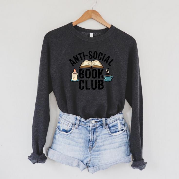 Anti-Social Book Club Booktrovert Bookish Bookworm Raglan Sleeve Sweatshirt