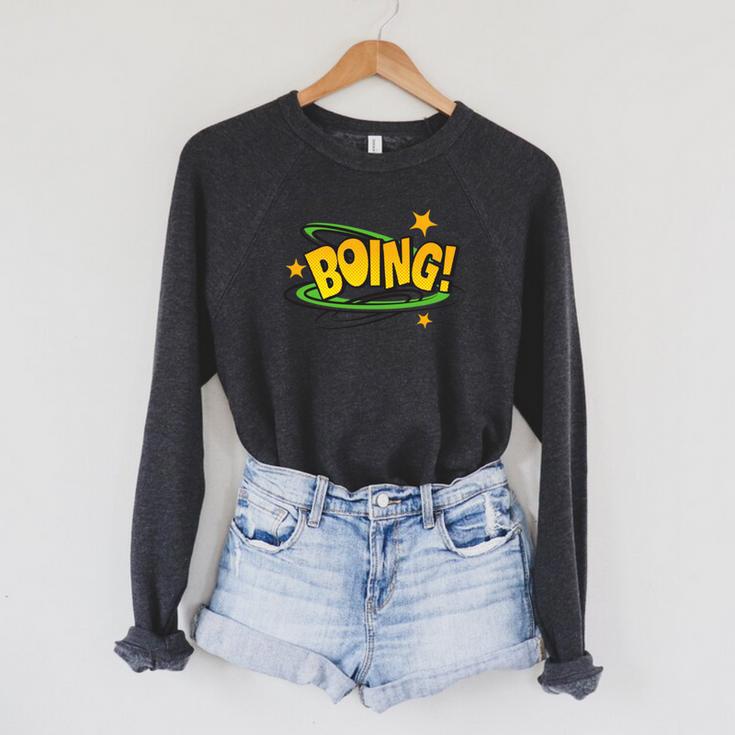 BOING Pop Art Comic Book Speech Bubbles Street Graffiti Art Raglan Sleeve Sweatshirt