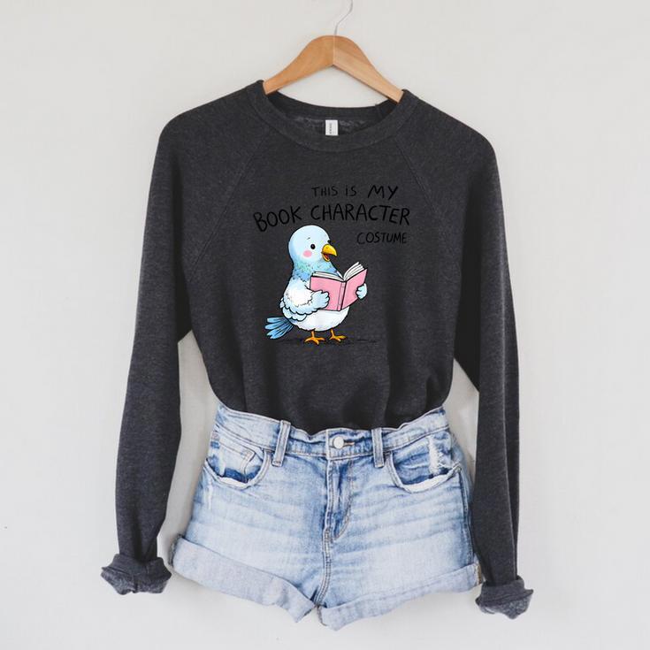 This Is My Book Character Costume I Pigeon Reading Tee Raglan Sleeve Sweatshirt