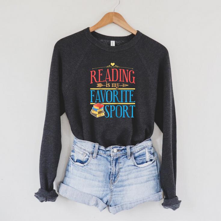 Book Reading Reading Is My Favorite Sport Raglan Baseball Tee Raglan Sleeve Sweatshirt
