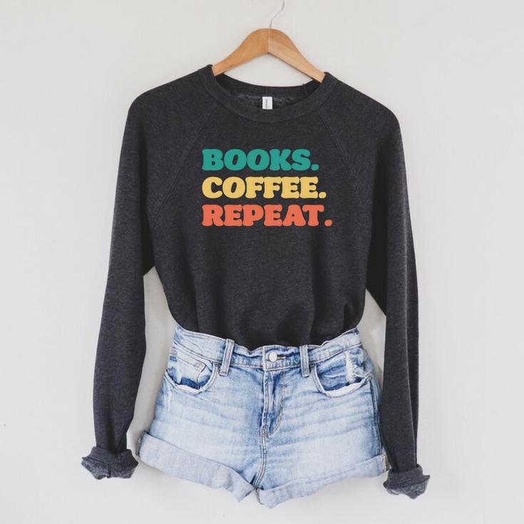Books Coffee Repeat Raglan Sleeve Sweatshirt