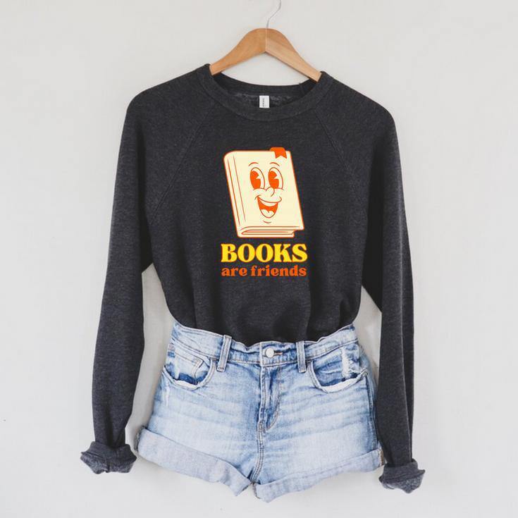 Books Are Friends Bookish Bookstore Library Premium Tri-Blend Raglan Sleeve Sweatshirt