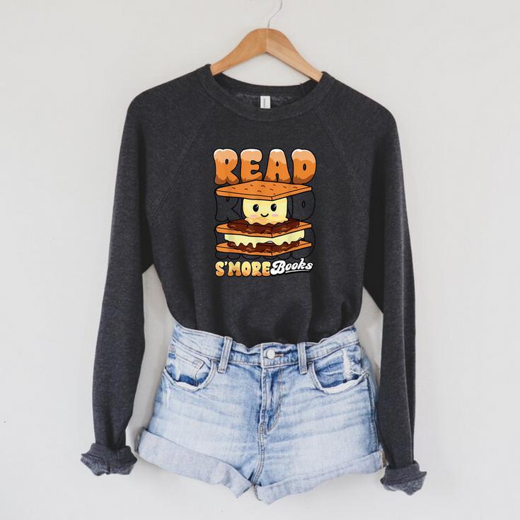 Camping Reading Fun Book Lover Camper Librarian Raglan Sleeve Sweatshirt