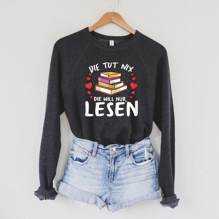 Die Tut Nix Die Will Nur Books Reading Reading Raglan Sleeve Sweatshirt