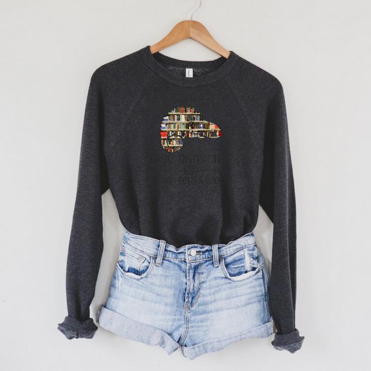 Easily Distracted By Chameleons And Books Raglan Sleeve Sweatshirt