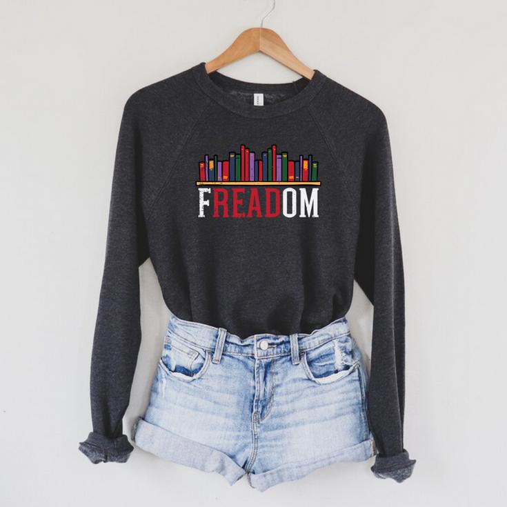 Freadom Shelf Read Reading Book Librarian Men Women Kids Performance Raglan Sleeve Sweatshirt