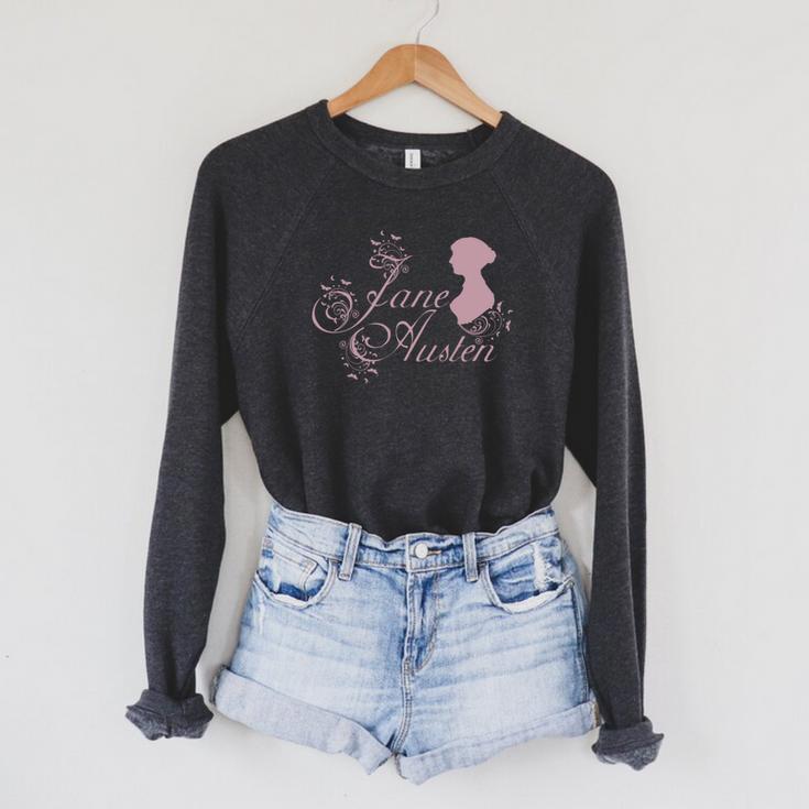 Jane Austen Book Club Vintage Literary Mr Darcy Fans Raglan Sleeve Sweatshirt