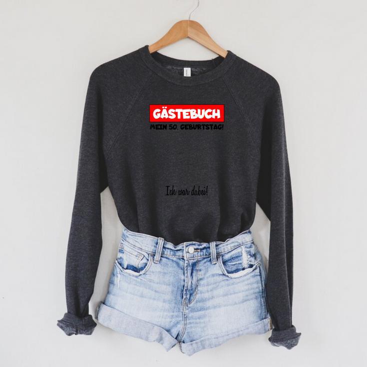 Man Birthday Shirt Year Birthday Guest Book 50 Years Raglan Sleeve Sweatshirt