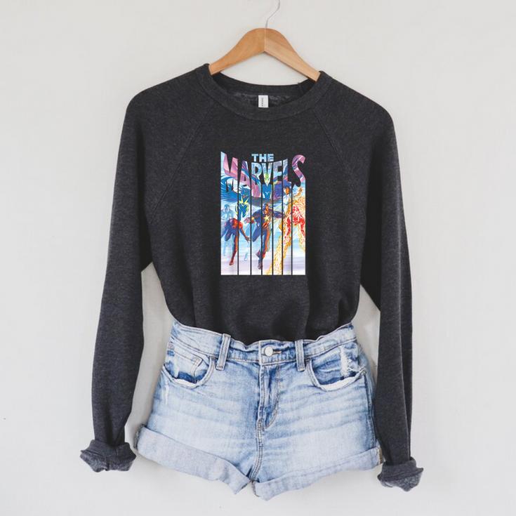 Marvel The Marvels Comic Book Cover 1 Raglan Sleeve Sweatshirt