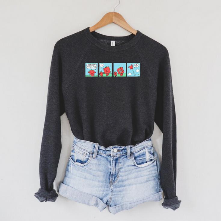 Mr Men Mr Strong Mr Small Retro Comic Book Premium Tri-Blend Raglan Sleeve Sweatshirt
