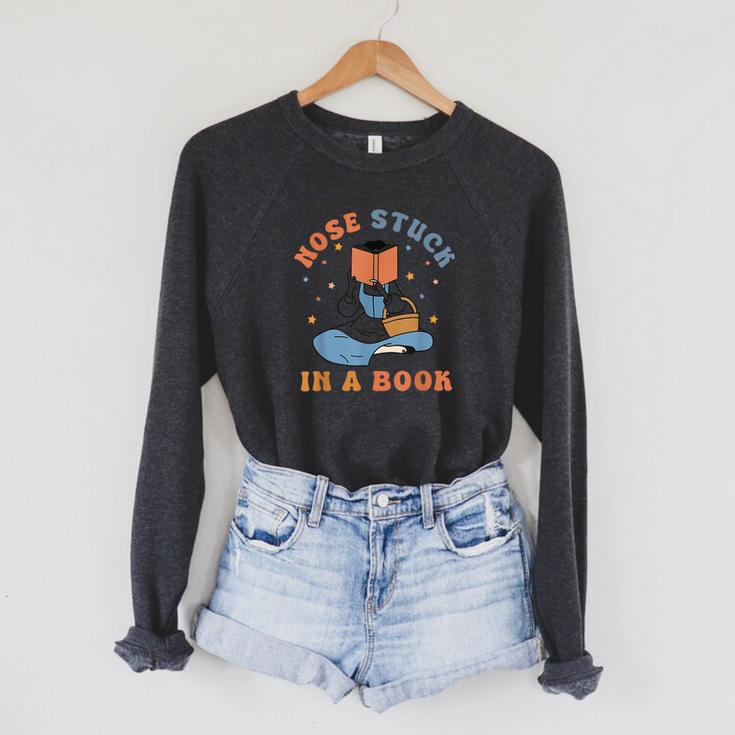Nose Stuck In A Book Book Lover Raglan Sleeve Sweatshirt