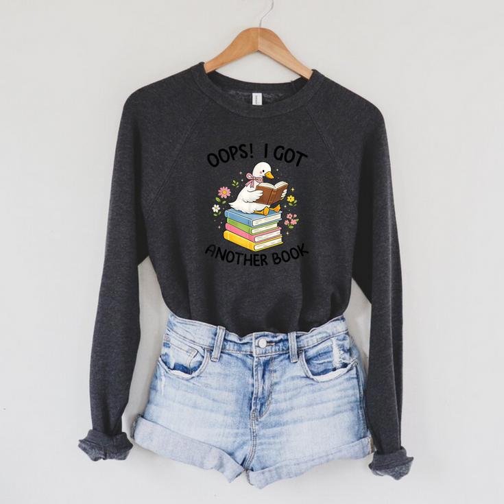 Oops I Got Another Book Goose Goose Reader Women Girls Raglan Sleeve Sweatshirt