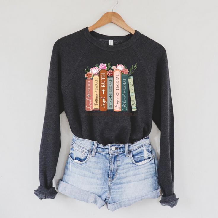 The Original Women Of The Bible Books Full Color Raglan Sleeve Sweatshirt