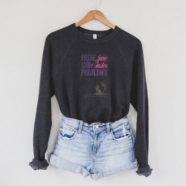 Pride And Prejudice Jane Austen Vintage Book Cover Raglan Sleeve Sweatshirt
