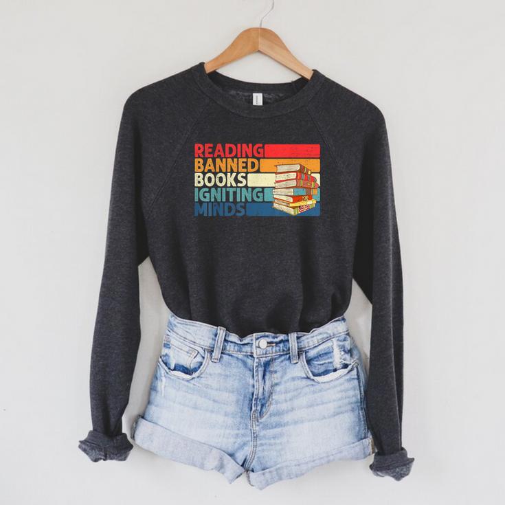 Read Banned Books Igniting Minds Banned Books Raglan Sleeve Sweatshirt