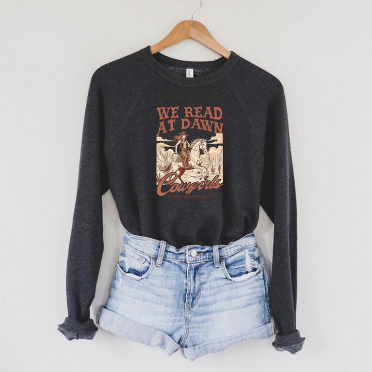 Reading Book Club Western Life We Read At Dawn Cowgirls Raglan Sleeve Sweatshirt
