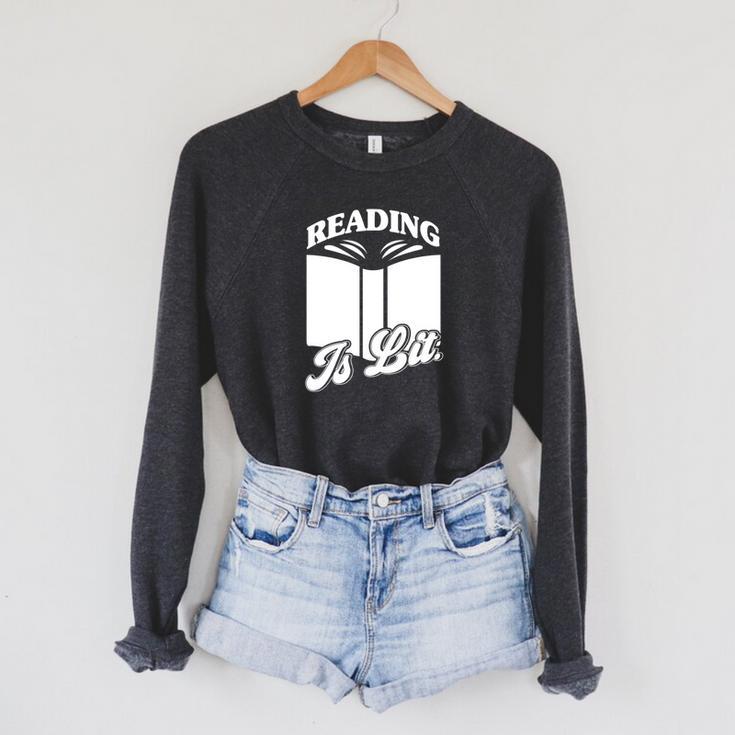 Reading Is Lit Book Lover Raglan Sleeve Sweatshirt