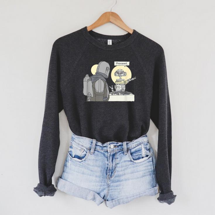 Star Wars The Book Of Boba Fett Proceed Simple Cartoon Raglan Sleeve Sweatshirt
