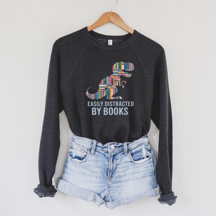 Stuffed T Rex Trex Stuffy Books Nerds Dinosaur Costume Trex Raglan Sleeve Sweatshirt
