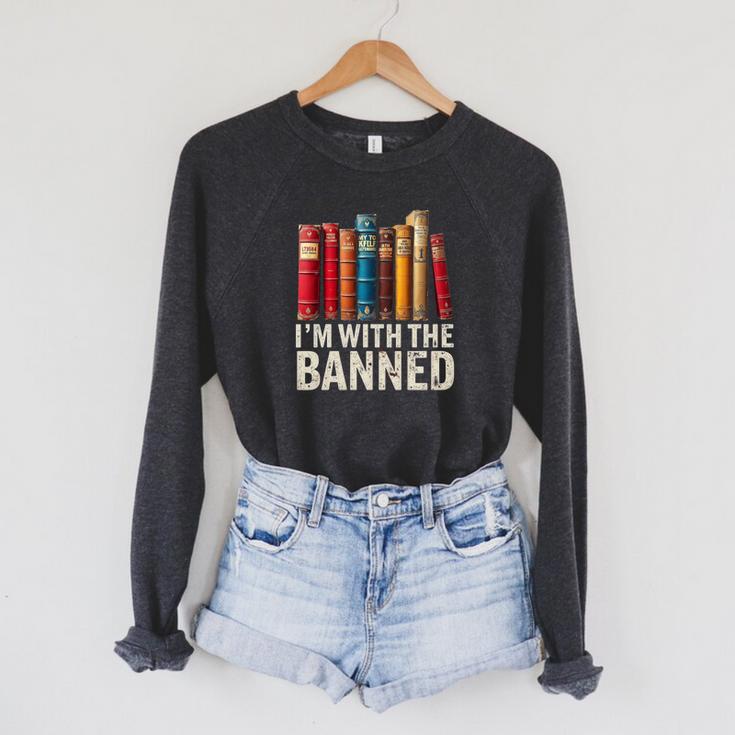 Support Banned Books Freedom I'm With The Banned Raglan Sleeve Sweatshirt