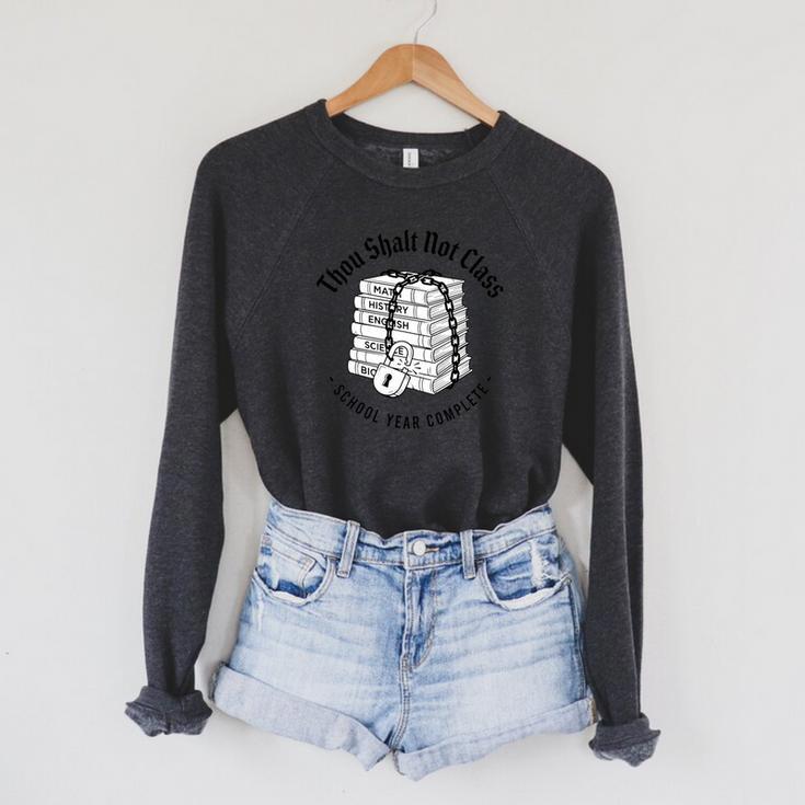 Thou Shalt Not Class Non Shall Class Chained Books Art Premium Tri-Blend Raglan Sleeve Sweatshirt