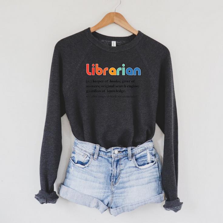 Vintage Librarian Definition Keeper Of Books Back To School Raglan Sleeve Sweatshirt