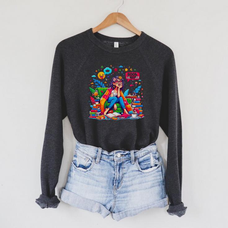 Woman Book Lover Book Hangover Woman Premium Tri-Blend Raglan Sleeve Sweatshirt