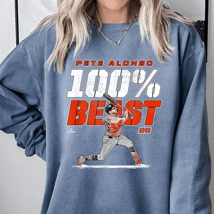 100 Beast Pete Alonso Baltimore Baseball MLBPA Comfort Colors Sweatshirt