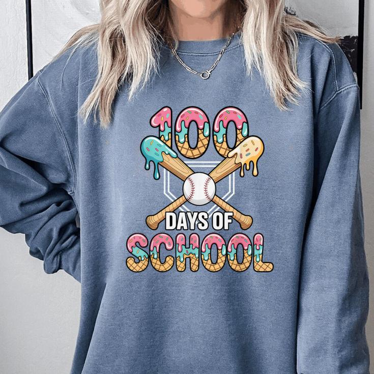 100 Days Of School Baseball 100th Day Of School Comfort Colors Sweatshirt 100 Days Of School Baseball 100th Day Of School Comfort Colors Sweatshirt